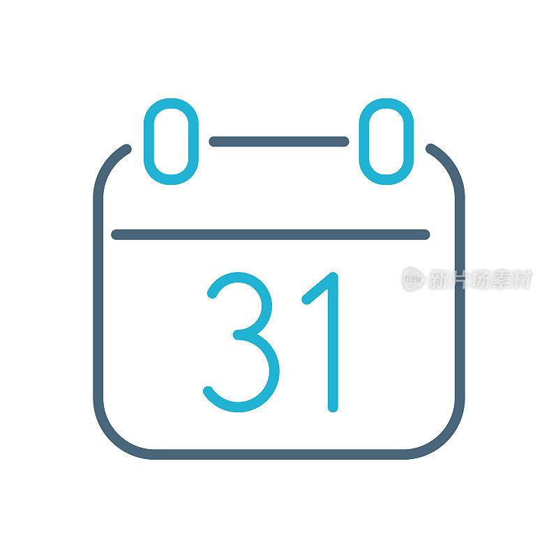 日历31 -行图标。向量股票插图